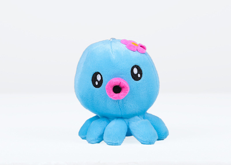 Kawaii Design Octopus Plush Doll Blue Color Customized Size Smooth Feeling