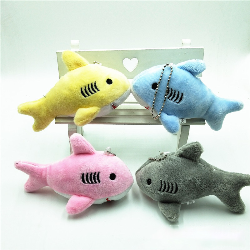 Various Color Mini Shark Plush , Printing Logo Shark Plush Keychain 12CM